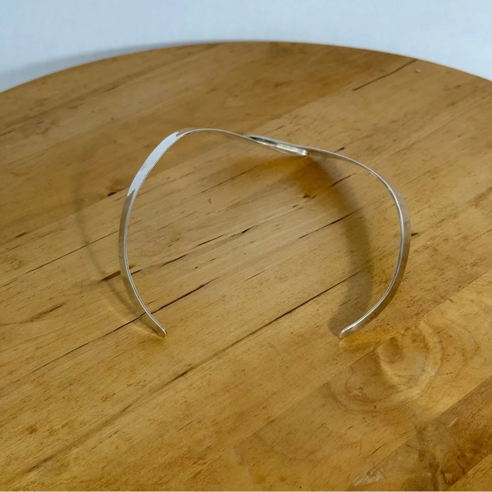 Vintage TAXCO 950 Mexico TO-96 ALICIA Sterling Silver Modernist Cuff Necklace - Picture 8 of 16